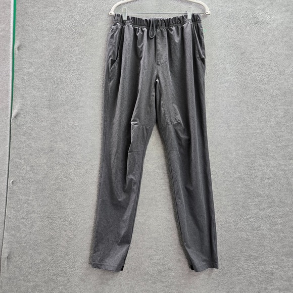 Adidas Men Activewear Track Pants Medium Gray Logo Pockets Drawstring 29" Inseam - Picture 1 of 14